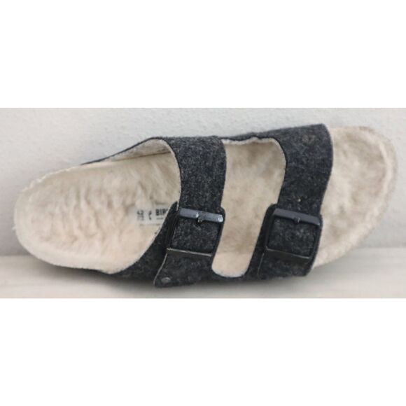 Birkenstock EUR 42 L's 11 M's 9 Doubleface Gray Arizona Rivet Wool Felt Sandals - Picture 8 of 11